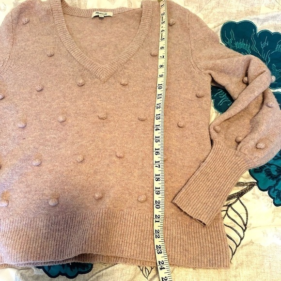 Madewell Sweater Women’s XS Purple Merino Wool V-Neck Bobble Dashwood Pullover - Picture 8 of 9